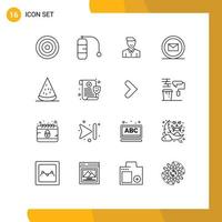 16 Thematic Vector Outlines and Editable Symbols of web email client development person Editable Vector Design Elements