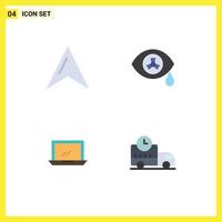 4 Thematic Vector Flat Icons and Editable Symbols of location hardware mutation computer delivery Editable Vector Design Elements