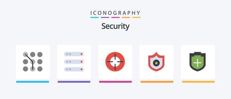 Security Flat 5 Icon Pack Including add. sheriff. network. police. shoot. Creative Icons Design vector