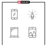 Universal Icon Symbols Group of 4 Modern Filledline Flat Colors of mobile cellphone study human phone Editable Vector Design Elements