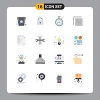 Universal Icon Symbols Group of 16 Modern Flat Colors of list check compass interface file Editable Pack of Creative Vector Design Elements