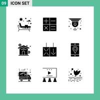 Stock Vector Icon Pack of 9 Line Signs and Symbols for cell traffic device smart reverse real Editable Vector Design Elements