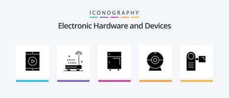 Devices Glyph 5 Icon Pack Including camcorder. camera. technology. cam. equipment. Creative Icons Design vector