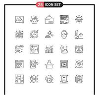 Set of 25 Modern UI Icons Symbols Signs for connection sound board module rack Editable Vector Design Elements