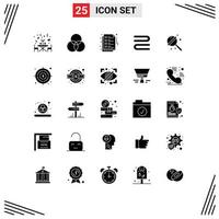 Modern Set of 25 Solid Glyphs and symbols such as sweets lollipop notes candy cleaning Editable Vector Design Elements