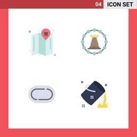 Flat Icon Pack of 4 Universal Symbols of map stadium castle rook bucket Editable Vector Design Elements