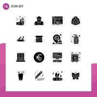 Pictogram Set of 16 Simple Solid Glyphs of army clone admin gang software Editable Vector Design Elements