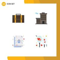 User Interface Pack of 4 Basic Flat Icons of backpack protection office corporation balloon Editable Vector Design Elements