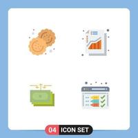 4 Universal Flat Icon Signs Symbols of baking flow cutter revenue cash Editable Vector Design Elements