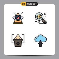 4 Creative Icons Modern Signs and Symbols of business education of market speech Editable Vector Design Elements