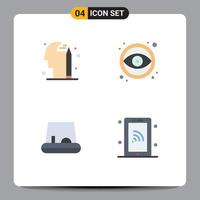 Universal Icon Symbols Group of 4 Modern Flat Icons of education network design tool technology Editable Vector Design Elements