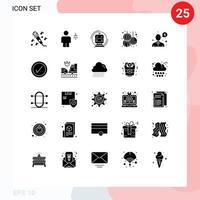 Universal Icon Symbols Group of 25 Modern Solid Glyphs of help new metro lantern transport Editable Vector Design Elements