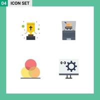 Pack of 4 Modern Flat Icons Signs and Symbols for Web Print Media such as cup rgb christian cross ecommerce design Editable Vector Design Elements