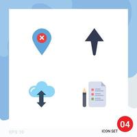 4 Creative Icons Modern Signs and Symbols of location down pin cloud education Editable Vector Design Elements