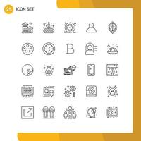 Modern Set of 25 Lines Pictograph of design user transfer avatar time process Editable Vector Design Elements