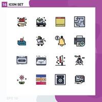 Set of 16 Modern UI Icons Symbols Signs for election bribe control maze labyrinth Editable Creative Vector Design Elements
