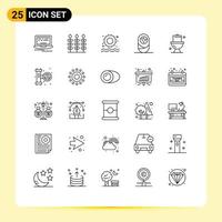 Set of 25 Modern UI Icons Symbols Signs for plumbing mechanical swimming washroom cleaning Editable Vector Design Elements