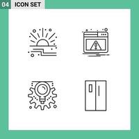 4 Line concept for Websites Mobile and Apps discount idea sale notification process Editable Vector Design Elements