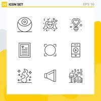 Modern Set of 9 Outlines Pictograph of crypto coin alternative currency love omni hands Editable Vector Design Elements