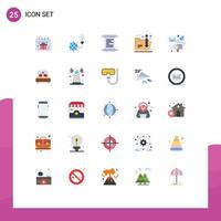 Modern Set of 25 Flat Colors Pictograph of mail email paper box folder Editable Vector Design Elements