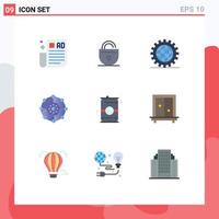 conjunto de 9 9 comercial plano colores paquete para compartir conectividad codificación informática compartir programación editable vector diseño elementos