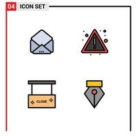 4 Creative Icons Modern Signs and Symbols of message close alert sign editor Editable Vector Design Elements