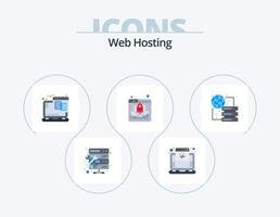 Web Hosting Flat Icon Pack 5 Icon Design. global. web hosting. technology. fast. access vector