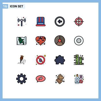 usuario interfaz paquete de dieciséis básico plano color lleno líneas de mundo Bangladesh botón objetivo objetivo editable creativo vector diseño elementos