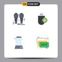 4 Creative Icons Modern Signs and Symbols of camp blender find devices home Editable Vector Design Elements