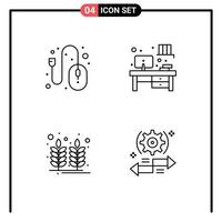 User Interface Pack of 4 Basic Filledline Flat Colors of computer india control workplace setting Editable Vector Design Elements