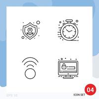 Group of 4 Filledline Flat Colors Signs and Symbols for fix connection repair business wifi Editable Vector Design Elements