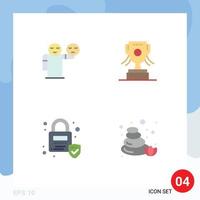 Group of 4 Flat Icons Signs and Symbols for man security healthcare ireland sauna Editable Vector Design Elements