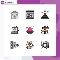 Universal Icon Symbols Group of 9 Modern Filledline Flat Colors of shipping fragile web container start Editable Vector Design Elements