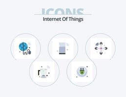 Internet de cosas plano icono paquete 5 5 icono diseño. cosas. iot iot Internet. Wifi vector