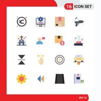 Pictogram Set of 16 Simple Flat Colors of arts color deliver airbrush product Editable Pack of Creative Vector Design Elements