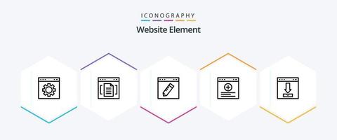 Website Element 25 Line icon pack including website. browser. file. graphic. edit vector