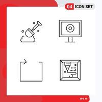 User Interface Pack of 4 Basic Filledline Flat Colors of construction machine display arrow Layer 1 Editable Vector Design Elements