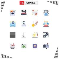 16 Creative Icons Modern Signs and Symbols of email online bed computer blogger Editable Pack of Creative Vector Design Elements