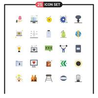 25 User Interface Flat Color Pack of modern Signs and Symbols of stool furniture result bar maintenance Editable Vector Design Elements