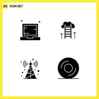 creativo íconos moderno señales y símbolos de computadora atención ordenador portátil carrera radio editable vector diseño elementos