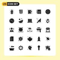 Universal Icon Symbols Group of 25 Modern Solid Glyphs of calculation account items accounting internet Editable Vector Design Elements