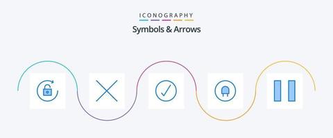 Symbols and Arrows Blue 5 Icon Pack Including . ok. pause vector