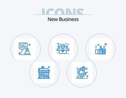 New Business Blue Icon Pack 5 Icon Design. hand. business. chat. protection. group vector