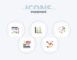 Investment Flat Icon Pack 5 Icon Design. business. startup. business. investment. marketing vector