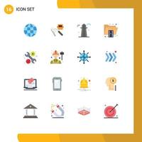 Universal Icon Symbols Group of 16 Modern Flat Colors of format file factory document canada tower Editable Pack of Creative Vector Design Elements