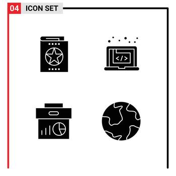 Solid Glyph Pack of Universal Symbols of book software knowledge code data Editable Vector Design Elements