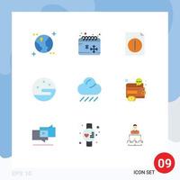 9 Creative Icons Modern Signs and Symbols of finance weather document rain weather Editable Vector Design Elements