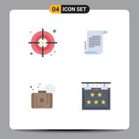 Editable Vector Line Pack of 4 Simple Flat Icons of business sun decree screenplay five Editable Vector Design Elements