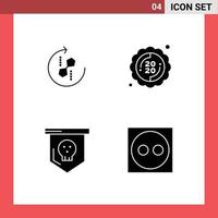 Modern Set of 4 Solid Glyphs and symbols such as puzzle board puzzle new horror Editable Vector Design Elements
