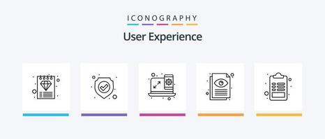 User Experience Line 5 Icon Pack Including web. internet. signal. ux. site. Creative Icons Design vector